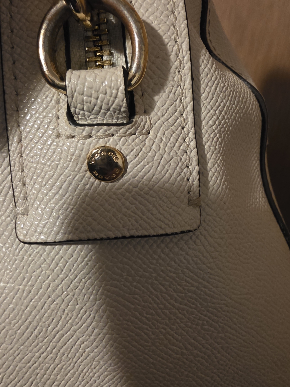 Coach Rowan Satchel F79946 Chalk White Pebbled Leather Crossbody Tote Bag - Picture 16 of 16